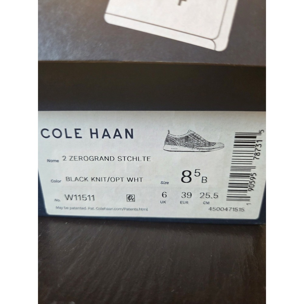 Cole Haan Wms 2 ZEROGRAND Stitchlite Black Knit/White Sz 8.5B W11511 NEW! $160 - Picture 8 of 14